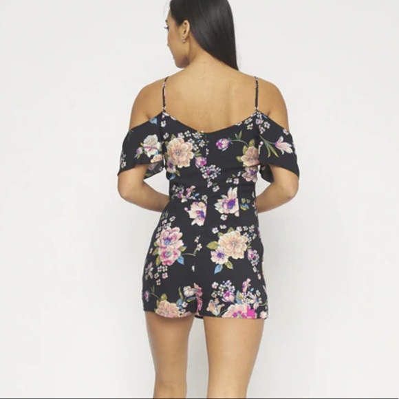 1 LEFT!! Floral Print Off the Shoulder Romper - Picture 2 of 14